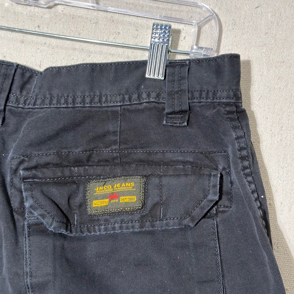JNCO Cargo Shorts Mens 32 Black Dragon Embroidered Y2K Streetwear Skater - Picture 7 of 8